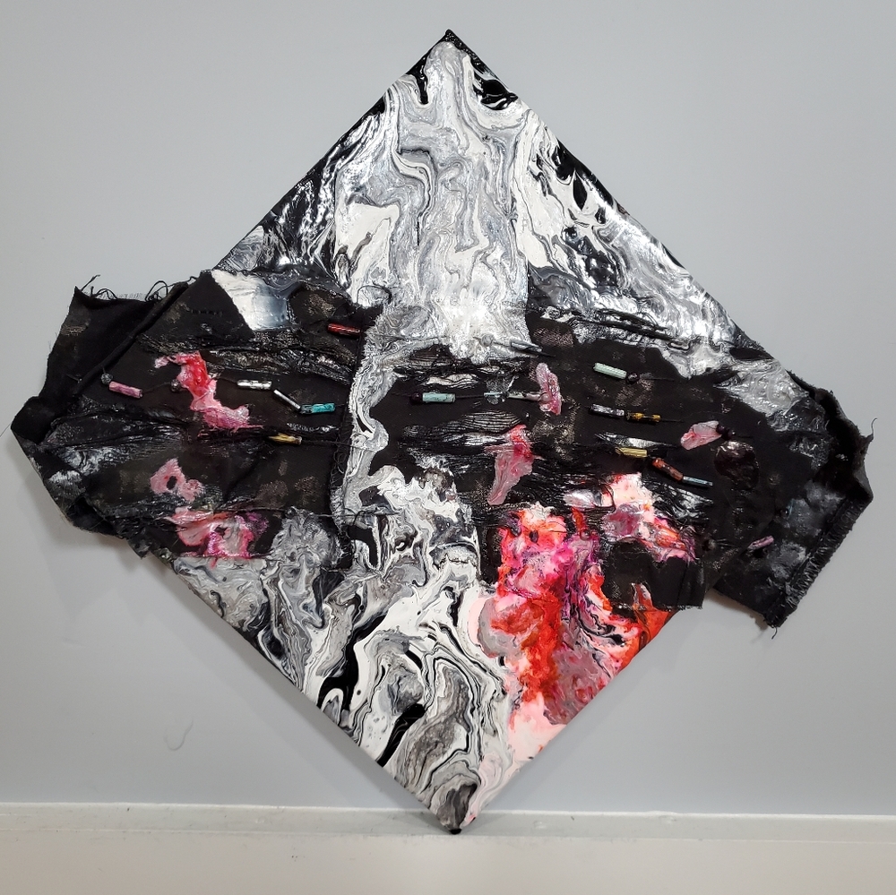 水洗不清 - Mixed media acrylic pour